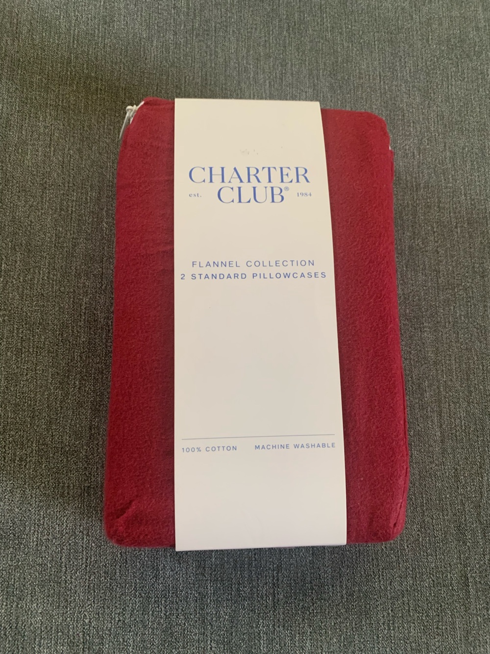 Charter Club Flannel Pillowcases NWT Red